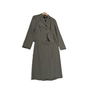 The Limited Skirt Suit Womens 4 Gray Pinstripe Blazer Pencil Skirt Set Work Wear